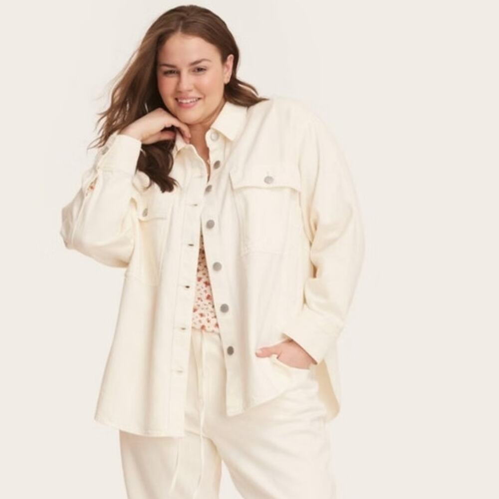 Parke x Target Denim Jacket Size 4X Cream New with Tags Viral Target